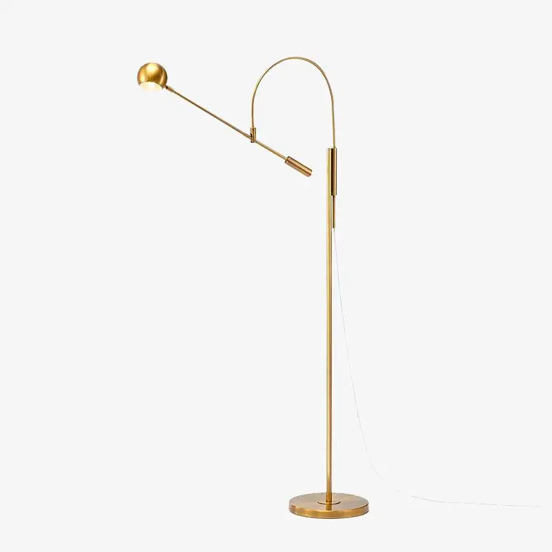 Lampadaire Doré Arrondi - Design de Luxe