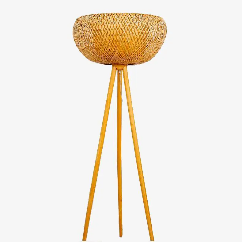 Lampadaire Tripode Asia en Bambou