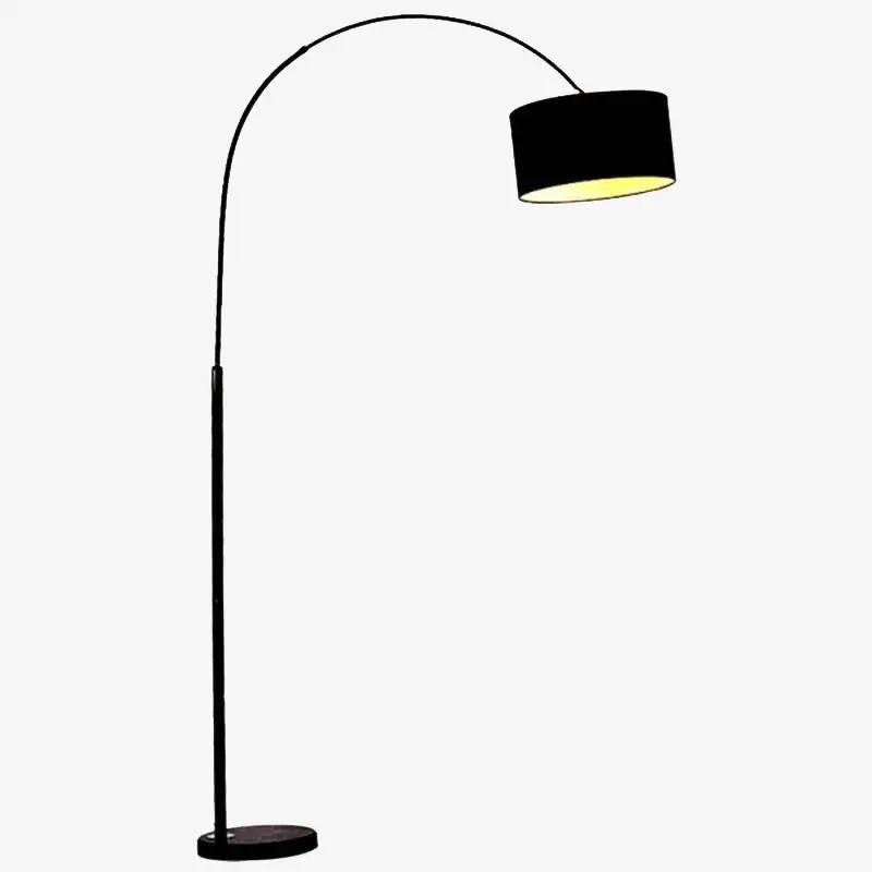 Lampadaire Steel avec abat-jour arrondi en tissu