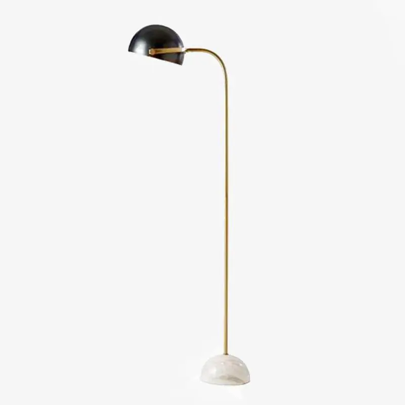 Lampadaire Luxe : Abat-Jour Noir, Base Marbre