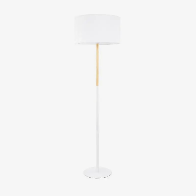 Lampadaire Élégant en Tissu et Bois