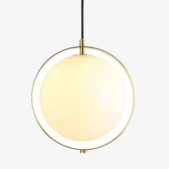 Suspension LED moderne en verre et métal doré