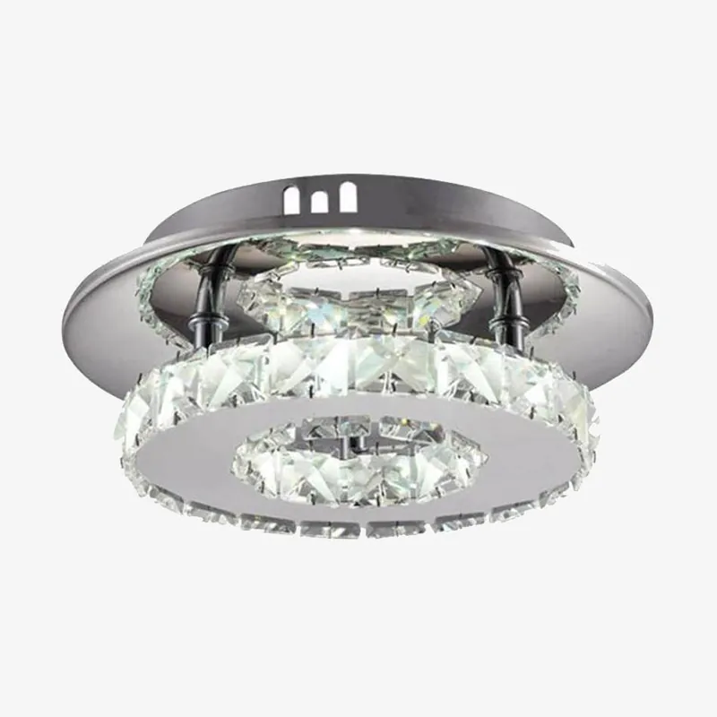 Plafonnier LED Cristal - Élégance Chromée
