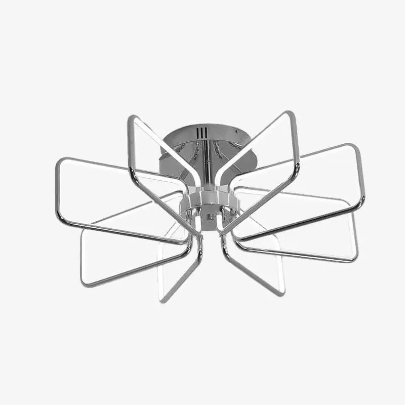Plafonnier Chromé LED Rectangles Modernes