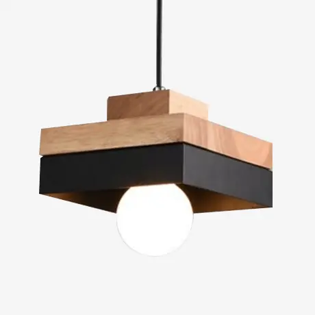 Suspension LED en bois - Choix entre carré ou rond