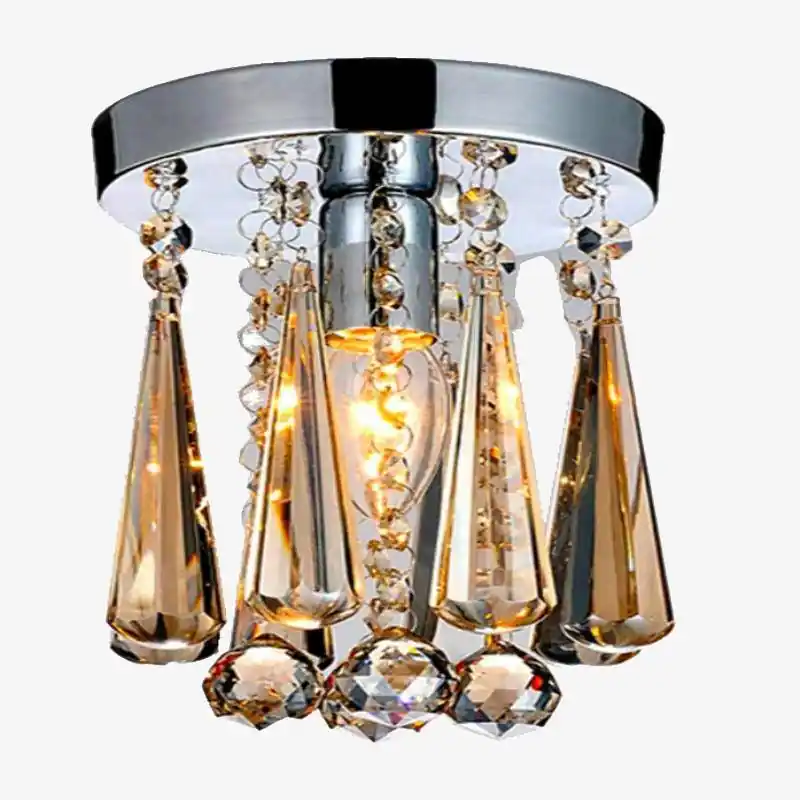 Plafonnier chromé en cristal LED
