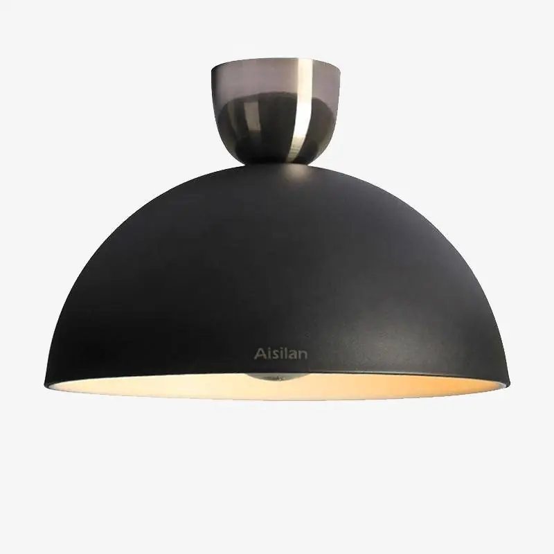 Plafonnier LED Design Demi Boule Noire
