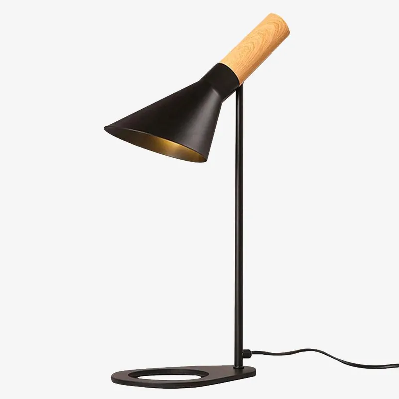 Lampe de bureau LED Ascelina en bois et métal