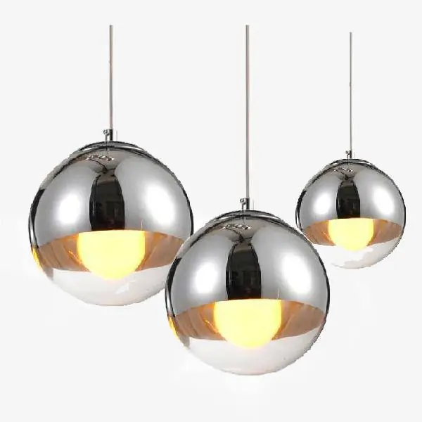 Suspension LED Design en Verre et Chrome Copper