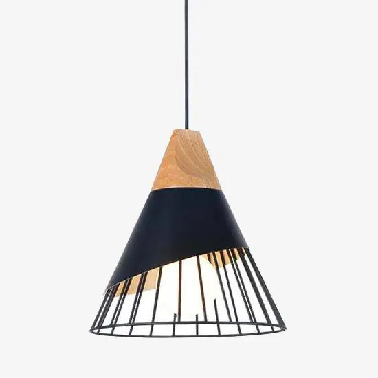 Suspension Conique Métal & Bois