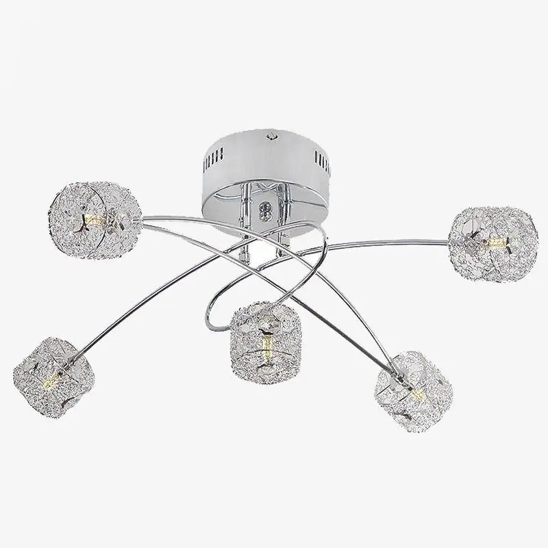 Plafonnier Luxe Chromé et Cristal