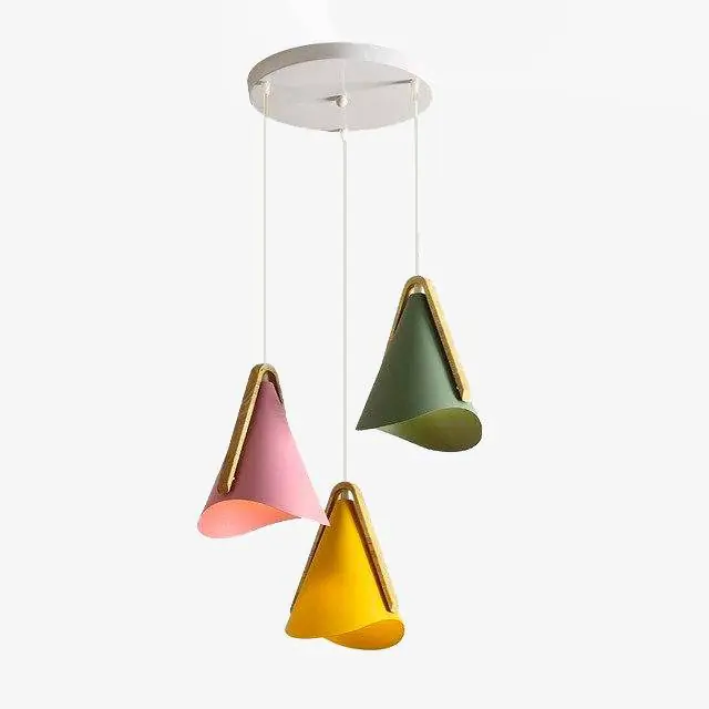 Suspension LED Nordic en bois et métal