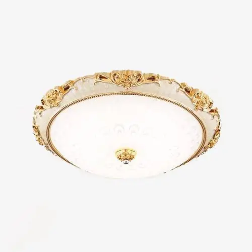 Plafonnier rond LED en acrylique doré