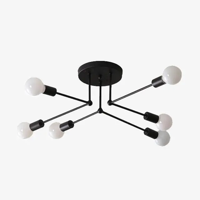 Plafonnier rétro en métal avec plusieurs lampes Personality