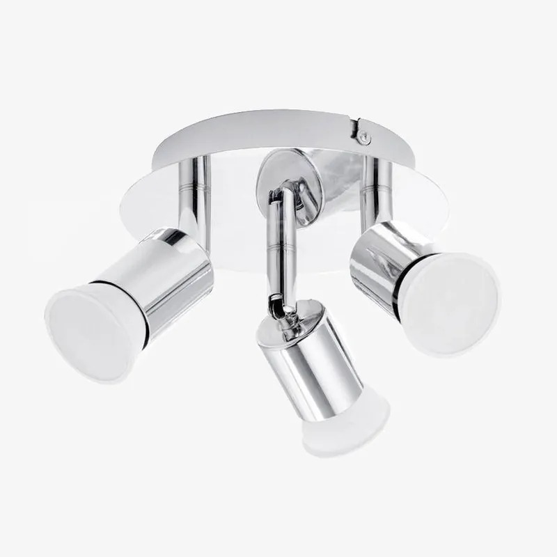 Plafonnier LED Tri-Spot Chromé.