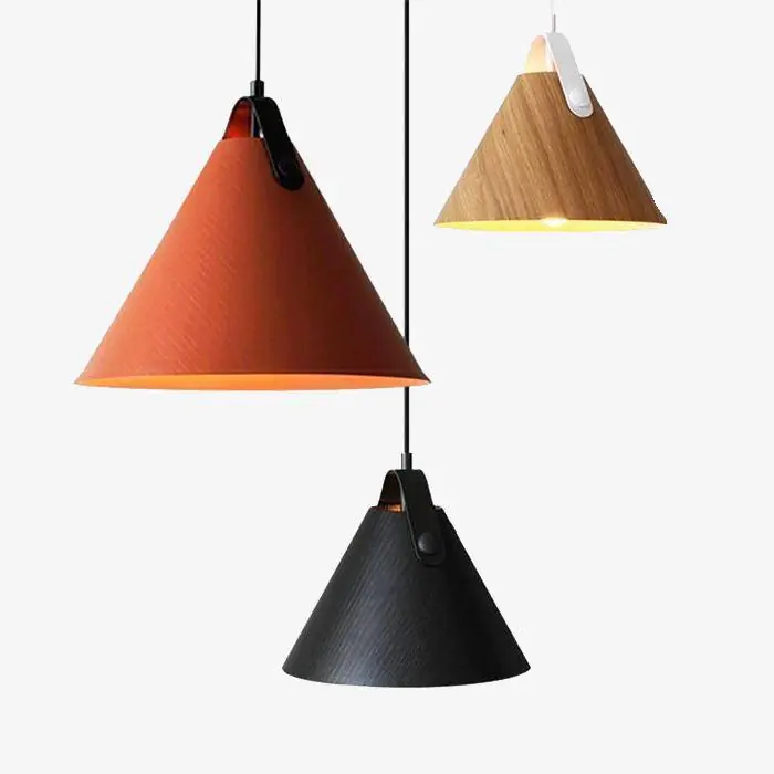 Suspension Luminaire Bois et Métal Coloré