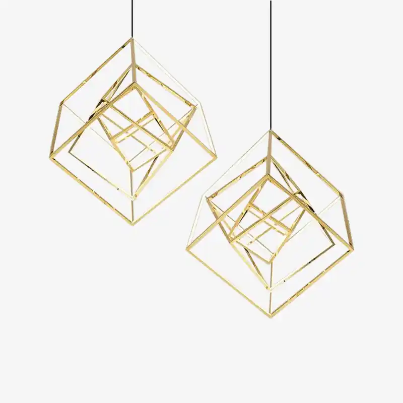 Suspension LED Cubic Branches Gold