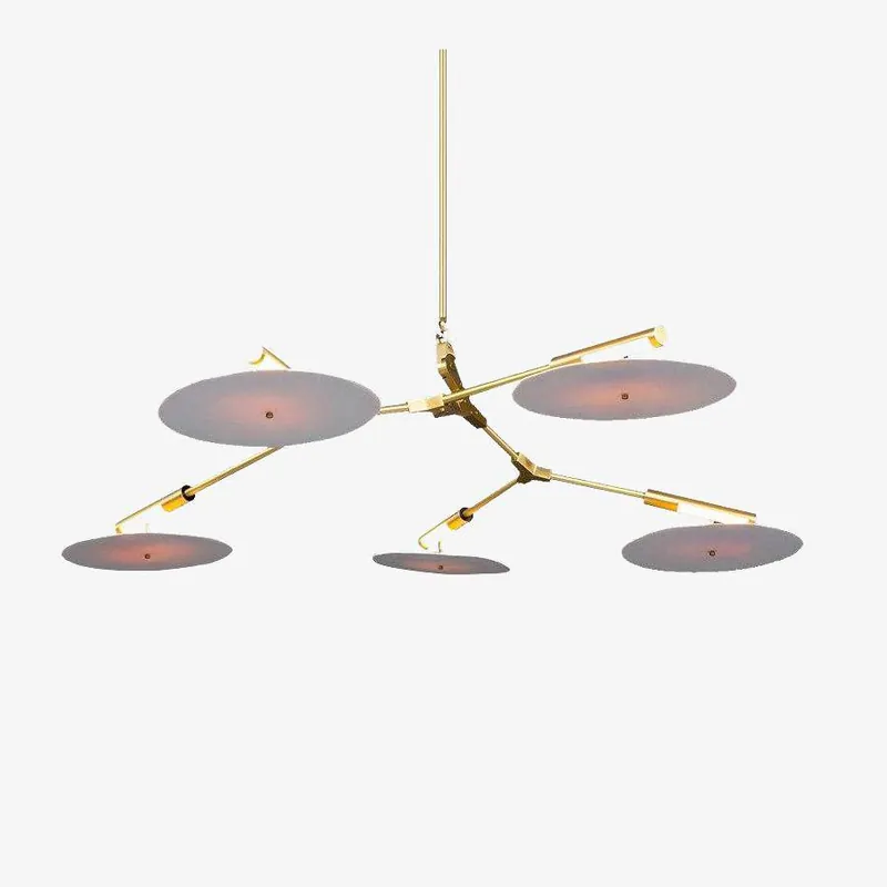 Lustre LED Design Branches Dorées ou Noires & Cercles
