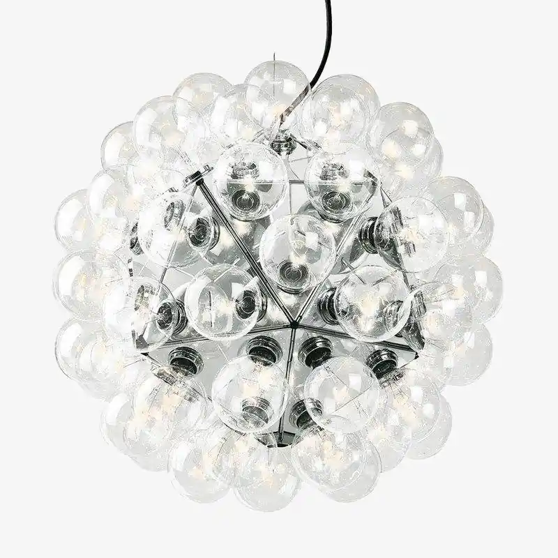 Suspension chromée Castiglioni: Élégance Lumineuse