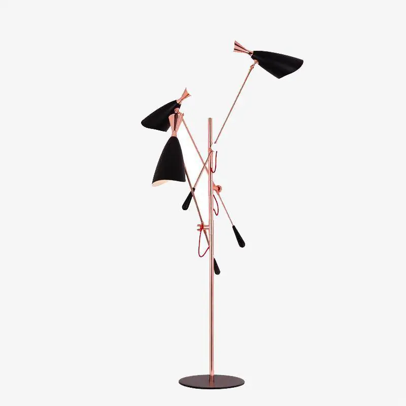 Lampadaire LED Rose Doré avec Bras Articulés