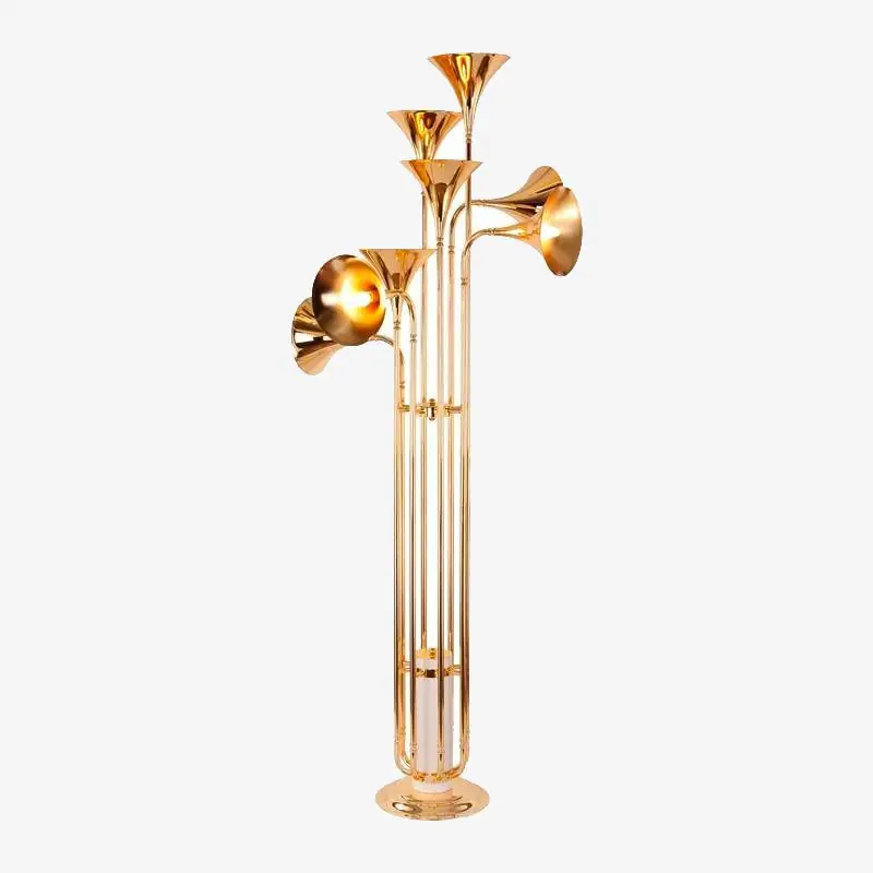 Lampadaire Doré LED Moderne de Foyer