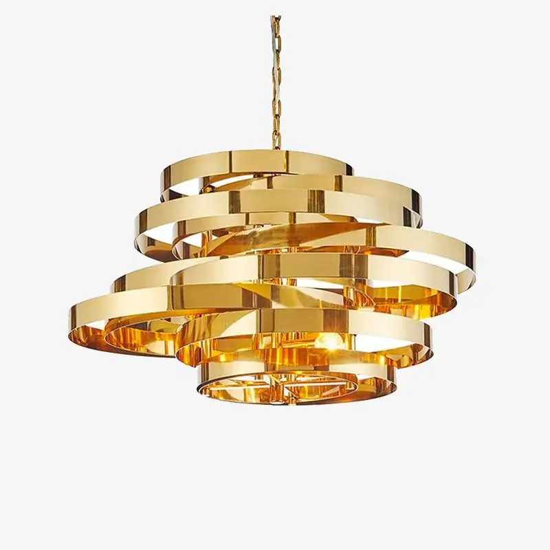 Lustre LED Tornado doré paré de design minimaliste