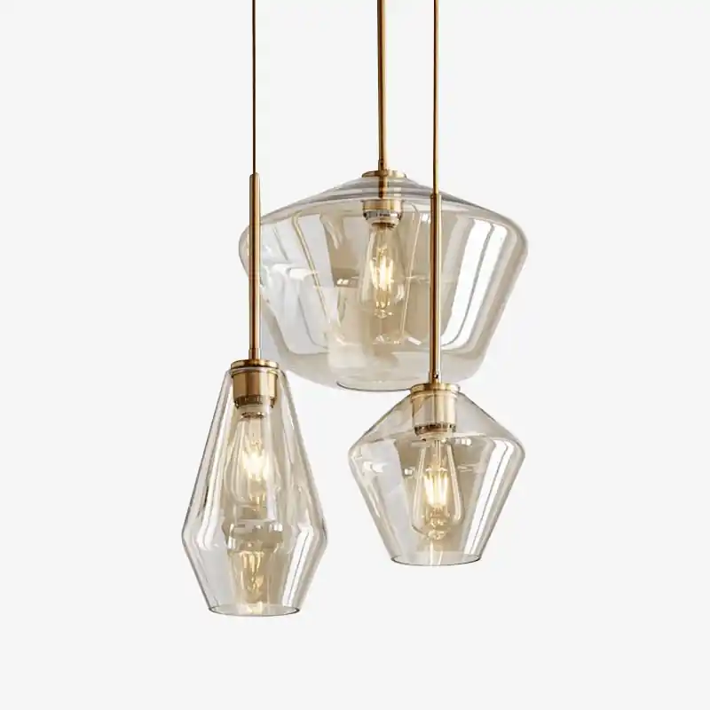 Suspension LED design : Métal et verre variés