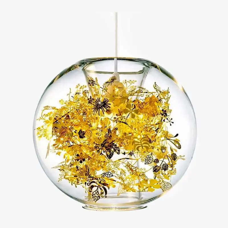 Lampe Boule Glass Leaves