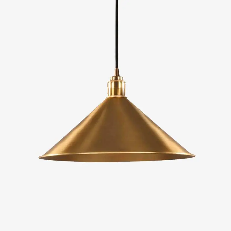 Suspension LED dorée en cône - Design rétro
