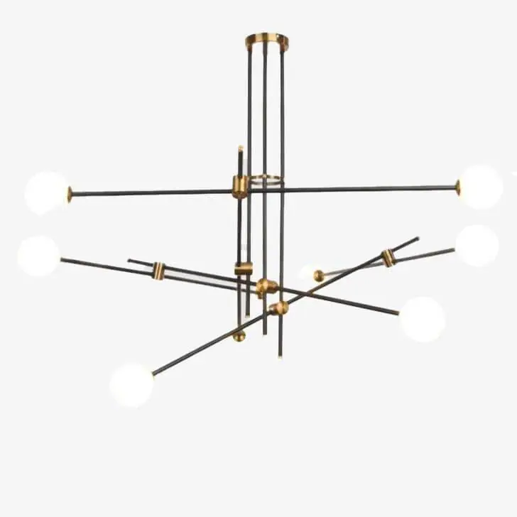 Lustre Noir Design à Branches en Verre Retro