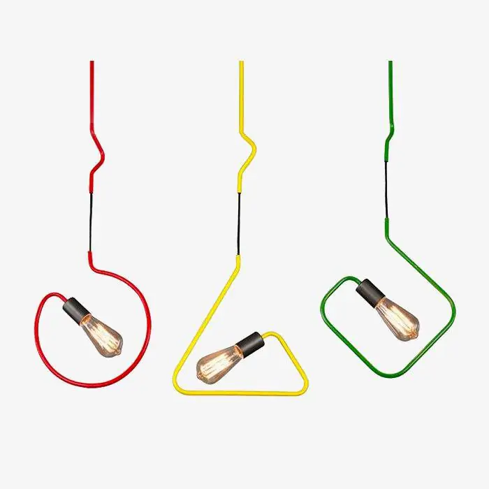 Suspensions LED Geométriques Colorées