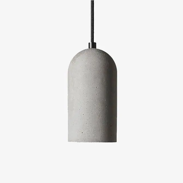 Suspension LED Vintage en Ciment - Pipe Arrondie