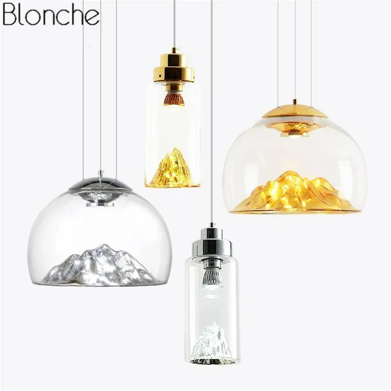 Suspension LED Iceberg en verre métallisé