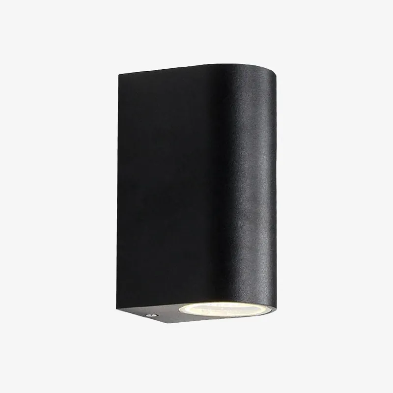 Applique LED design arrondi en aluminium noir