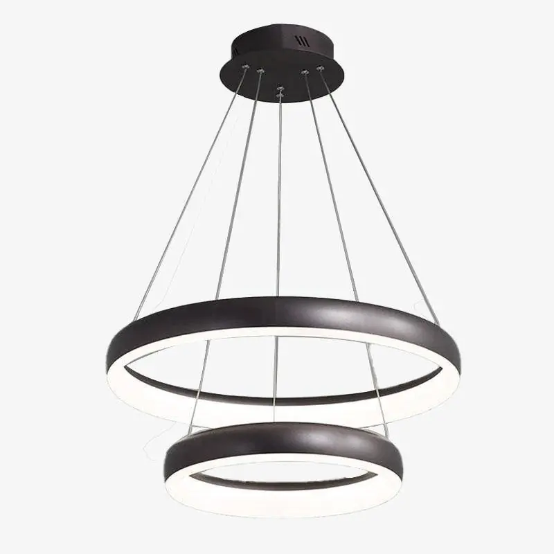 Lustre LED Élégant avec Anneaux Arrondis