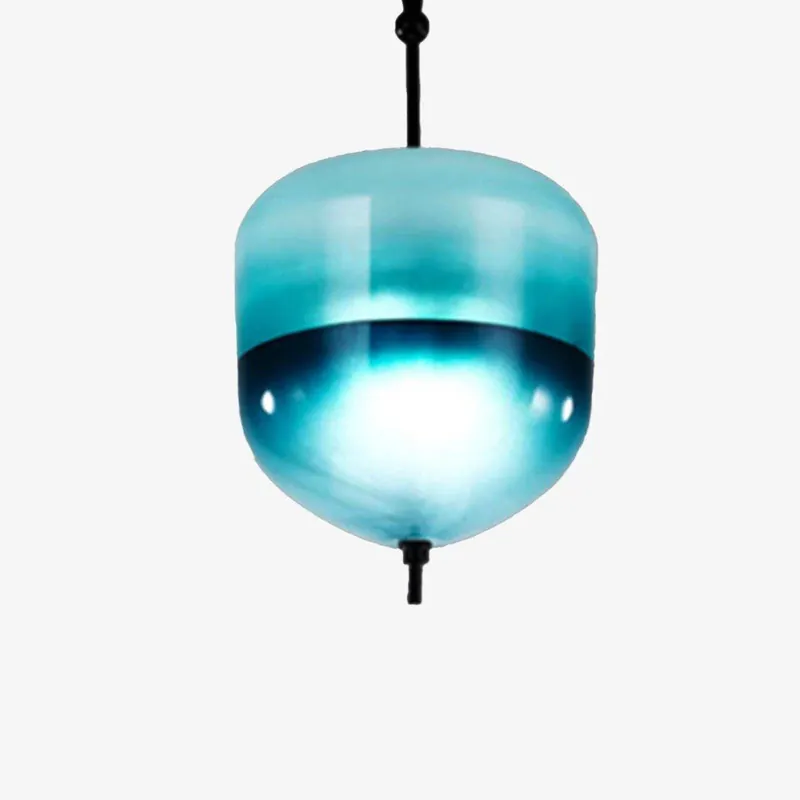 Suspensions LED en verre bleu design