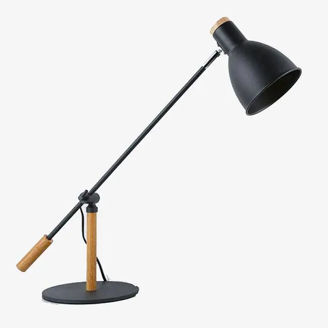 Lampe de bureau à LED ajustable, design métal et bois