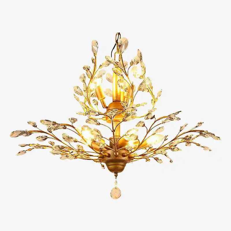 Lustre LED Cristal Doré.