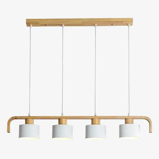 Suspension LED en bois avec abat-jour personnalisable