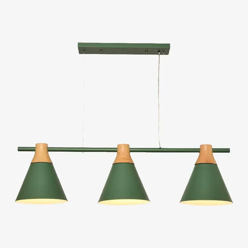 Suspension LED Nordic en bois et métal