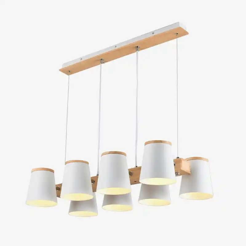 Lustre en bois avec abat-jour métal ajustable - Collection Dining