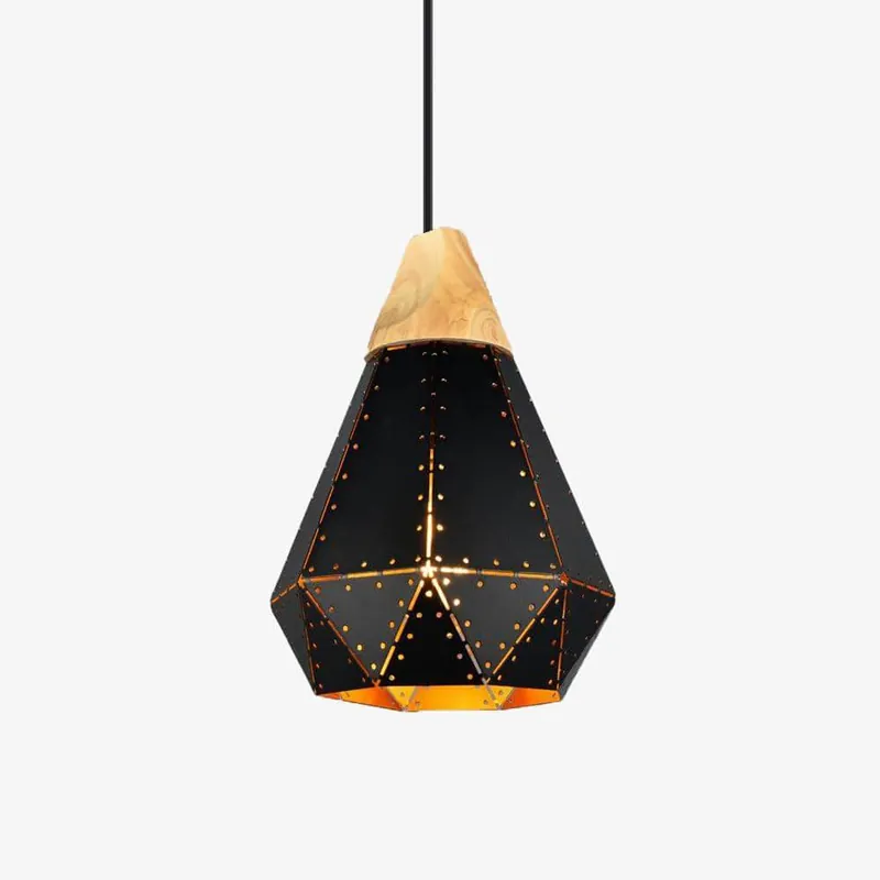 Suspension LED Vintage en bois