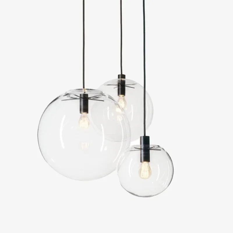 Suspension Design Boule en Verre - Noir ou Rose Gold