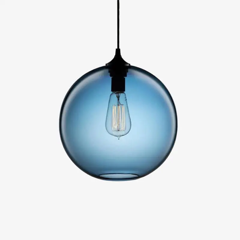 Suspension en Boule de Verre Colorée