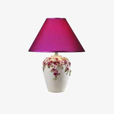 Lampe de chevet floral moderne, avec abat-jour en tissu varié