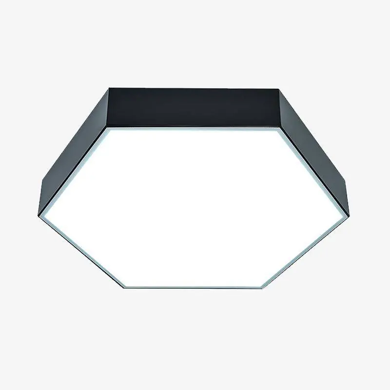 Plafonnier LED Noir en Forme d'Hexagone