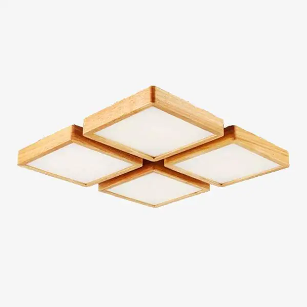 Plafonnier carré en bois LED