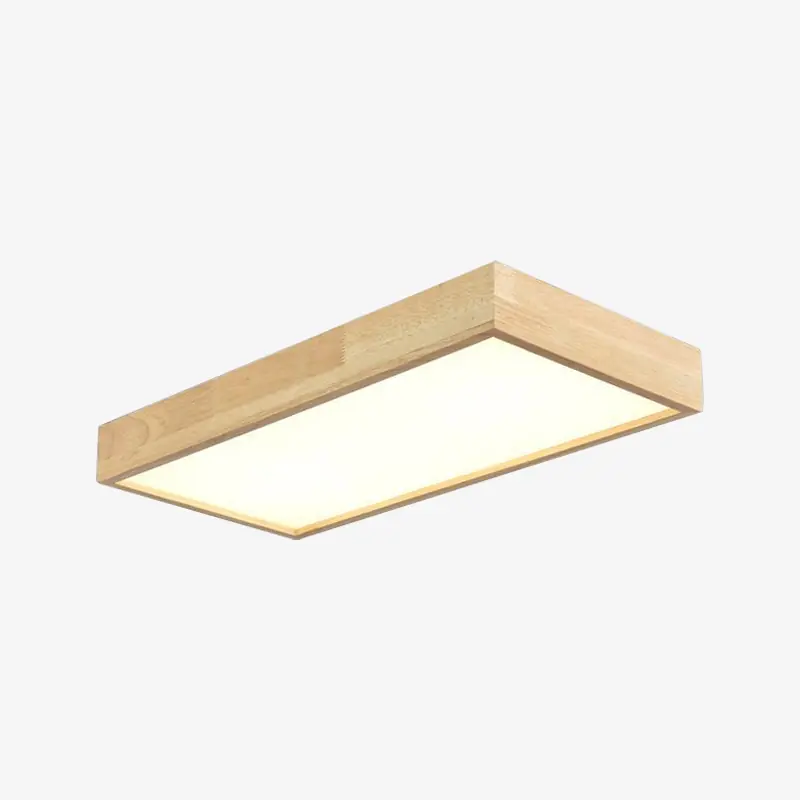 Plafonnier LED en bois rectangulaire