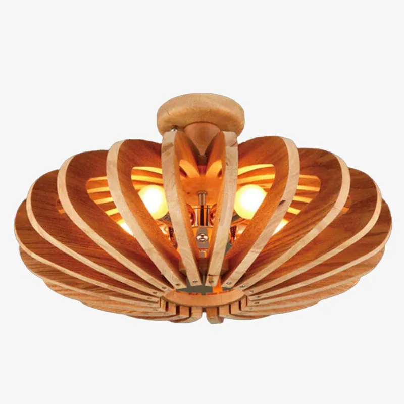 Luminaire en bois européen de design innovant.