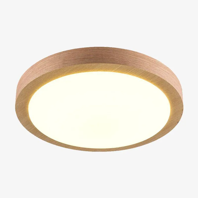Plafonnier rond en bois à LED Botimi